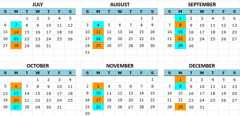 calendario de viagens