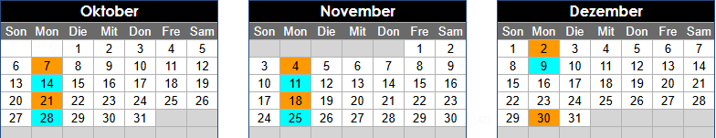 calendario de viagens