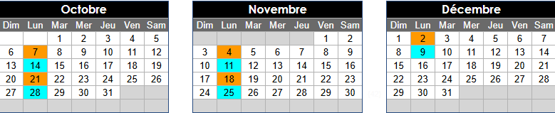 calendario de viagens
